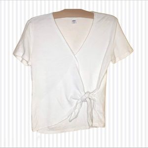 3/$30 Old Navy Cotton White Wrap Top